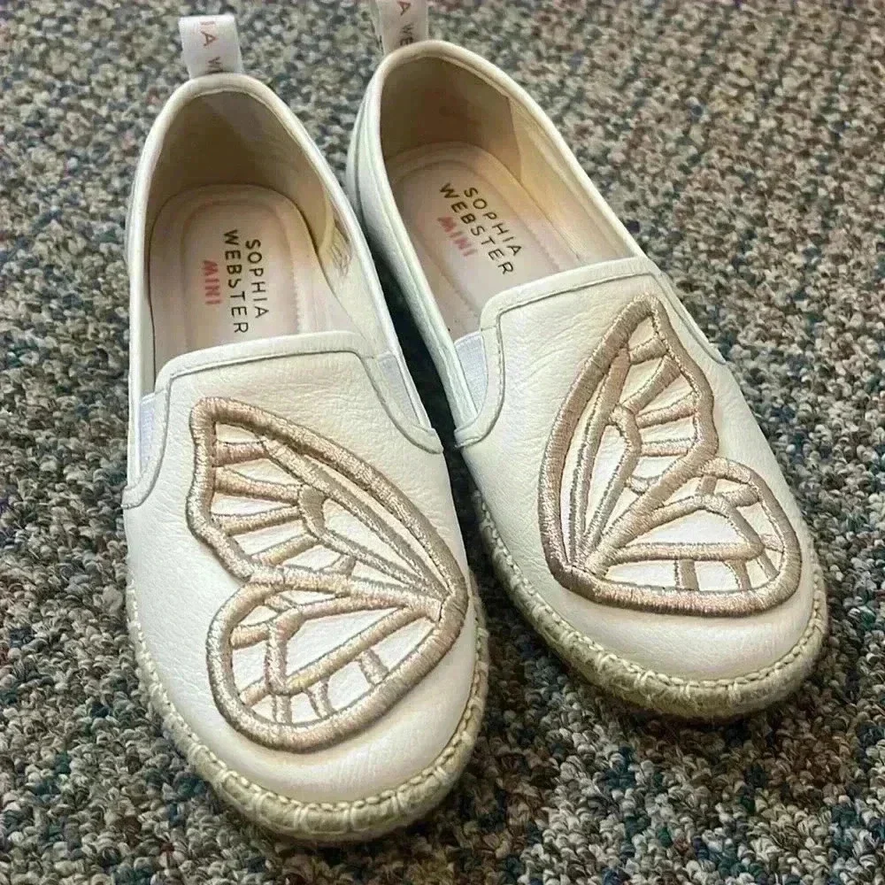 NWT SOPHIA WEBSTER MINI Girls Butterfly Espadrille Flat 32 EU / 1 US